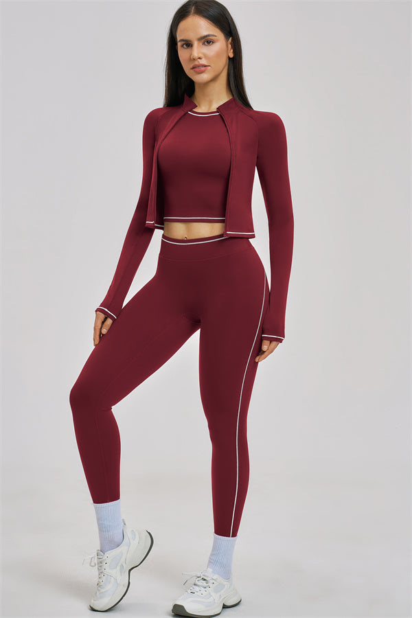 The Unbound Jacket Crop Top Leggings 3-Piece Set