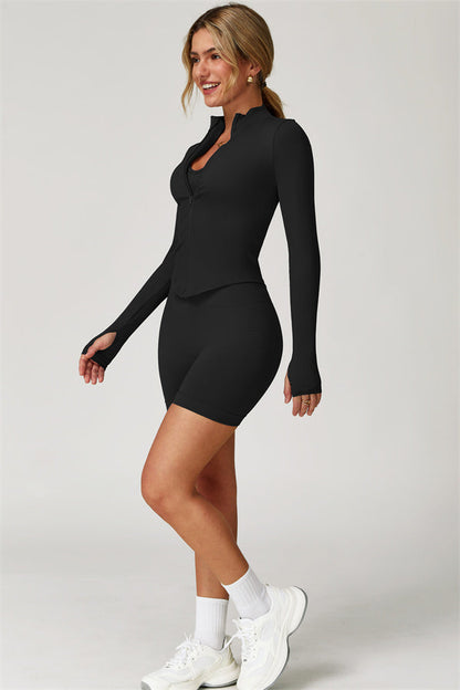 The Delight Jacket Sports Bra Shorts 3-Piece Set