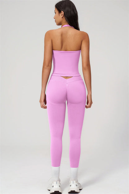 The Empower Halter Crop Top Leggings 2-Piece Set