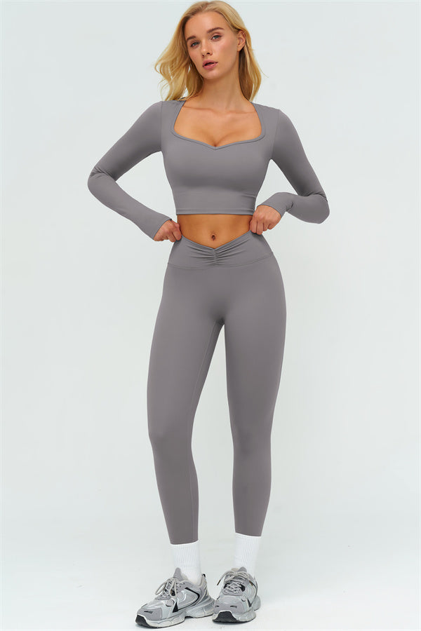 The Lushness Long Sleeve Crop top Leggings 2-Piece Set