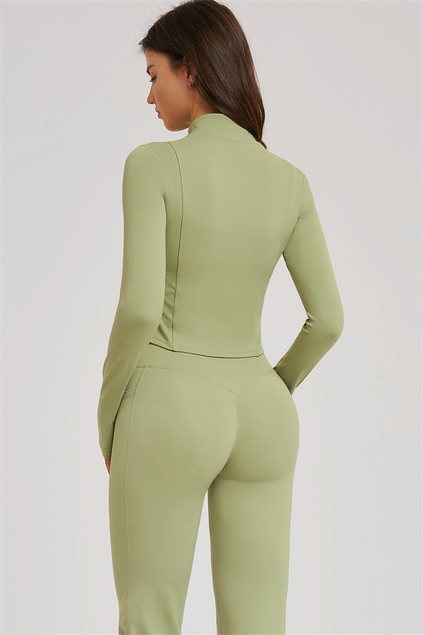 The Sizzle Zip Jacket Sports Bra Flared Leggings 3-Piece Set