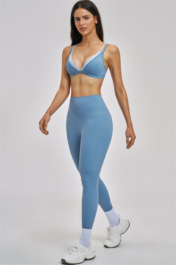 The Seraphine Layered V Sports Bra Leggings 2-Piece Set