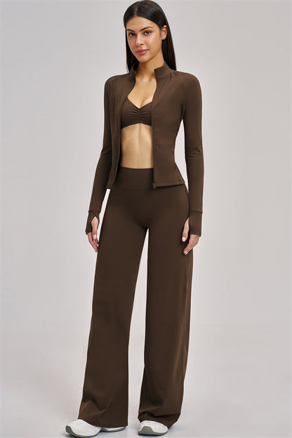 The Swoon Jacket Sports Bra Flared Leggings 3-Piece Set