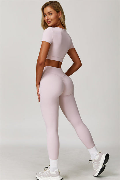 The Lavish Cut-out Crop Top Leggings 2-Piece Set