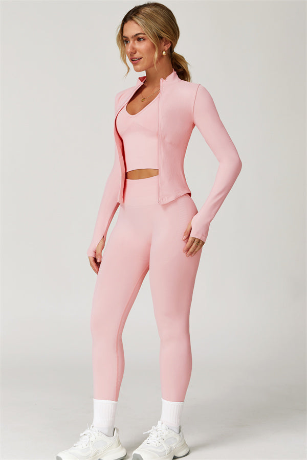 The Delight Jacket Sports Bra Leggings 3-Piece Set