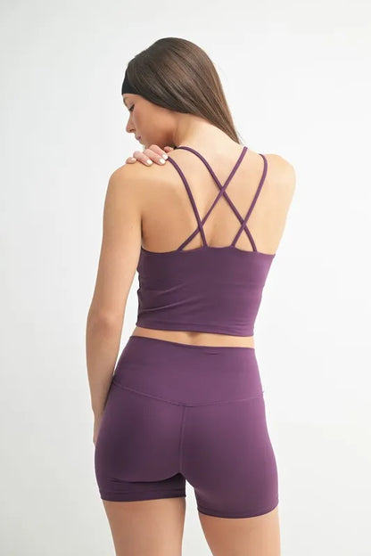 MONO B Venice Cloud Light Crisscross Sports Bra