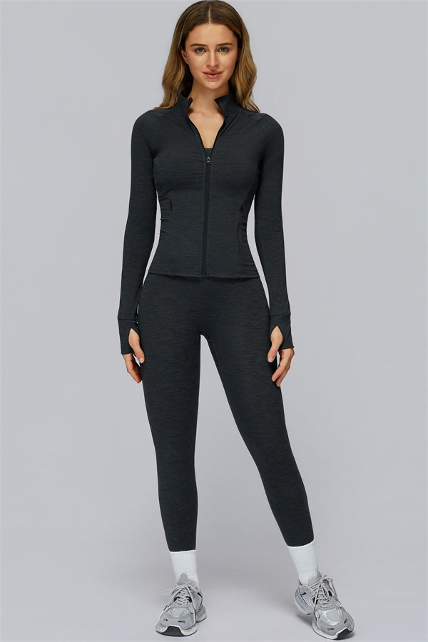 The Radiance Jacket Racerback Sports Bra Leggings 3-Piece Set