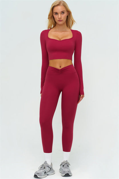 The Lushness Long Sleeve Crop top Leggings 2-Piece Set