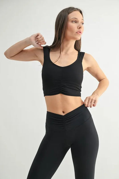 MONO B Ruched Front Active Tank