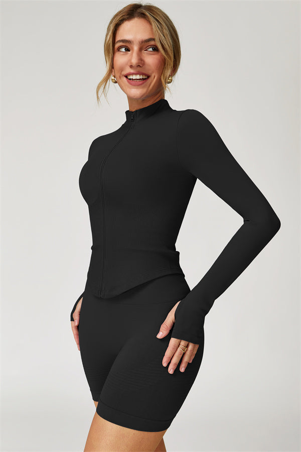The Delight Jacket Sports Bra Shorts 3-Piece Set