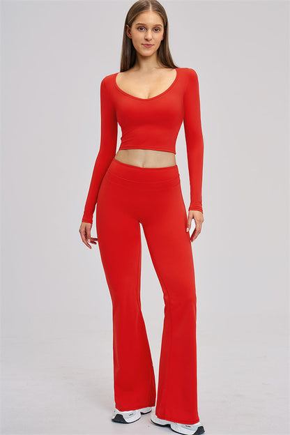 The Stride Long Sleeve T-shirt Flared Leggings 2-Piece Set
