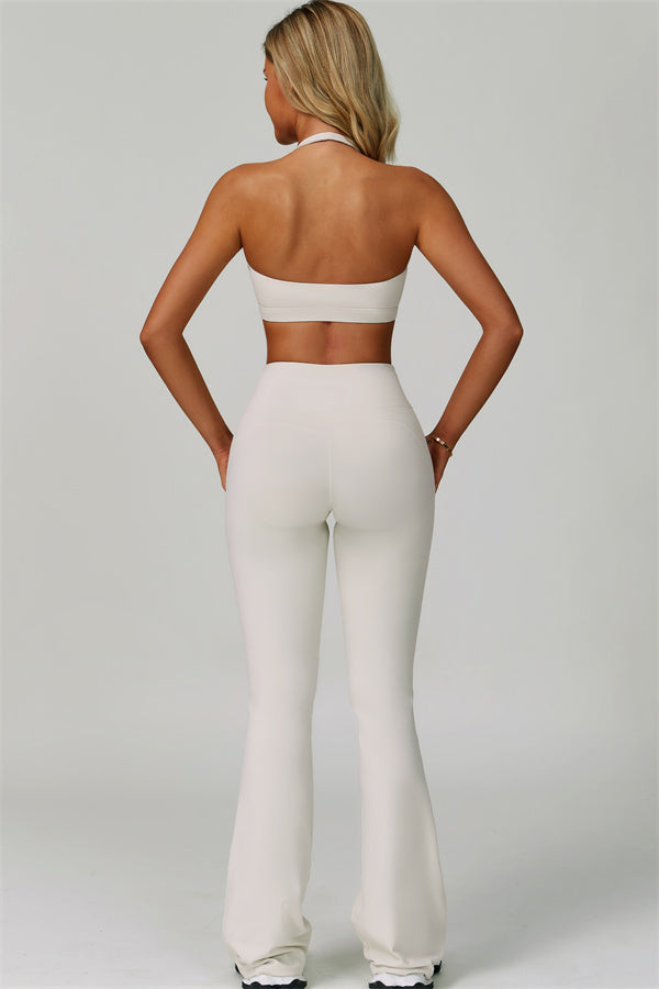 The Bold Halter Sports Bra Flared Leggings 2-Piece Set