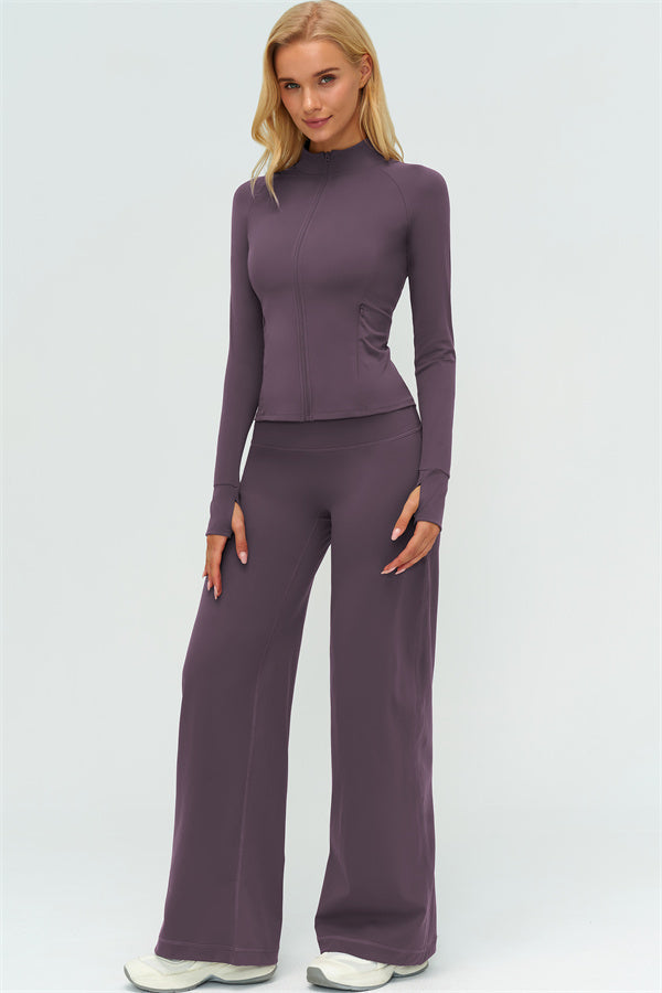 The Twirl Zip Jacket New Straight Leg Pants 2-Piece Set