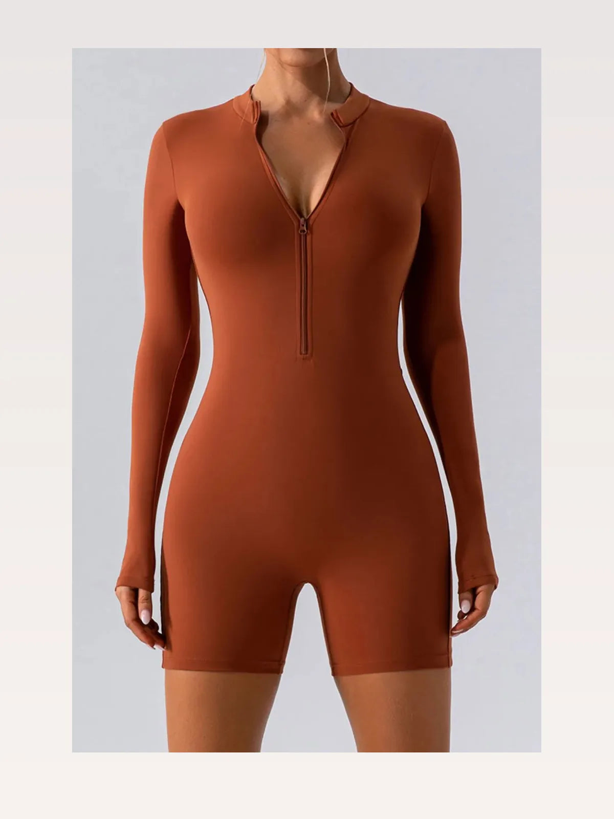 Half Zip Long Sleeve Active Romper