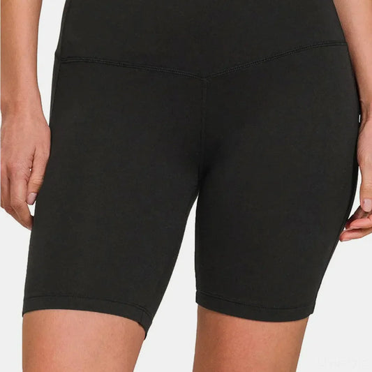High Waist Active Shorts in Black