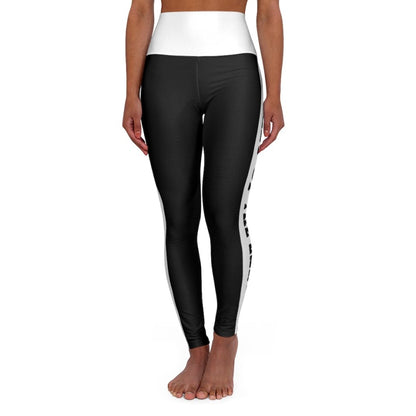 Womens High-waist Fitness Legging Yoga Pants - Black White Salt of The Earth