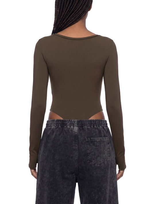 Loki & Ivy Women's Tight Long Sleeve Yoga Bodysuit
