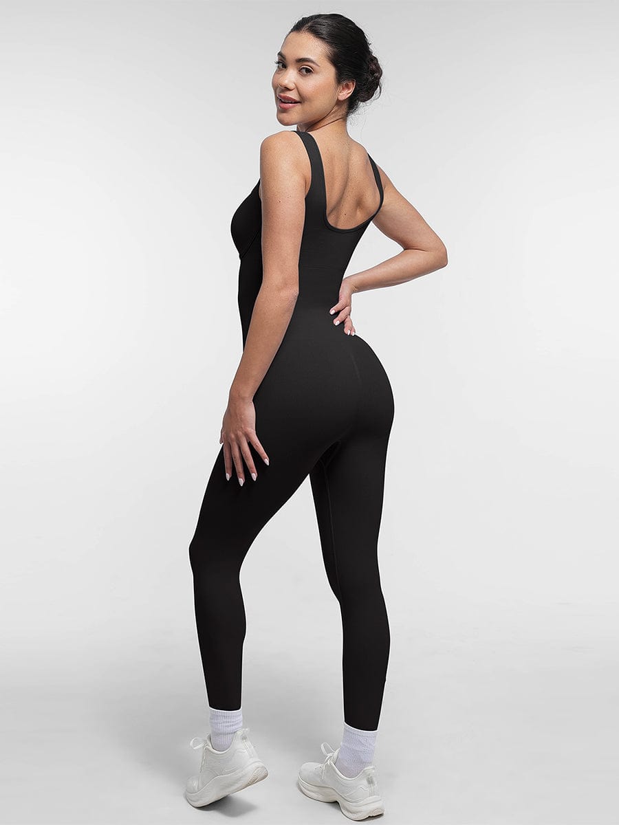 Seamless Square-Neck U-Back Shaping Jumpsuit
