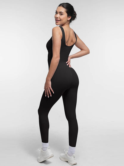 Seamless Square-Neck U-Back Shaping Jumpsuit