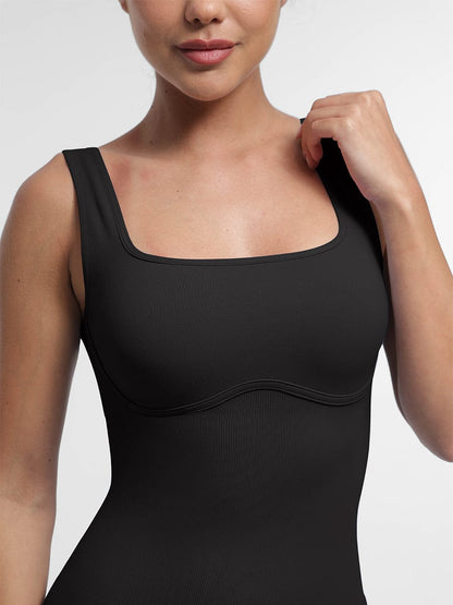Seamless Square-Neck U-Back Shaping Jumpsuit