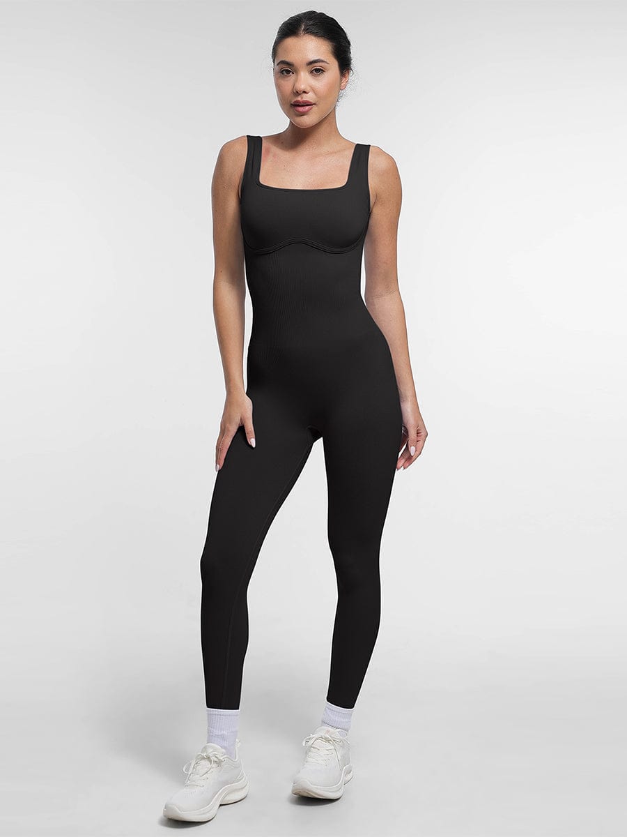 Seamless Square-Neck U-Back Shaping Jumpsuit