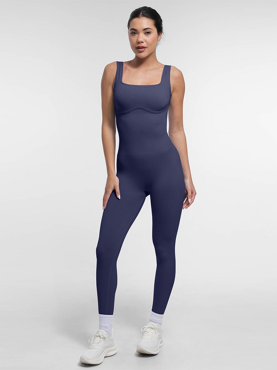 Seamless Square-Neck U-Back Shaping Jumpsuit