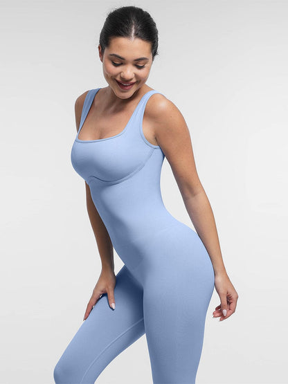 Seamless Square-Neck U-Back Shaping Jumpsuit