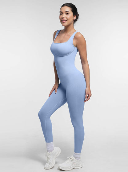 Seamless Square-Neck U-Back Shaping Jumpsuit