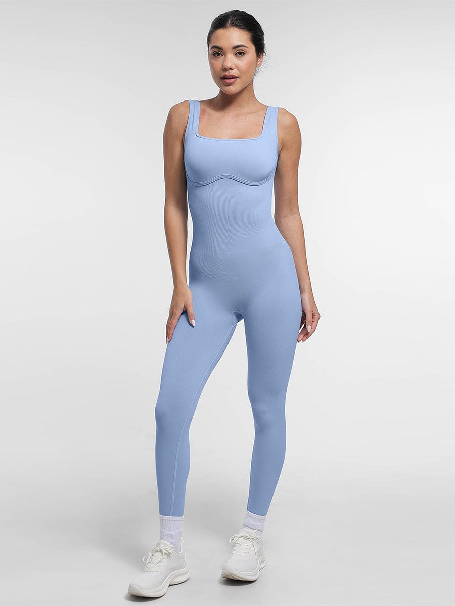 Seamless Square-Neck U-Back Shaping Jumpsuit