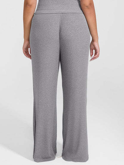 Rayon Breathable Ribbed Wide-Leg Lounge Pants