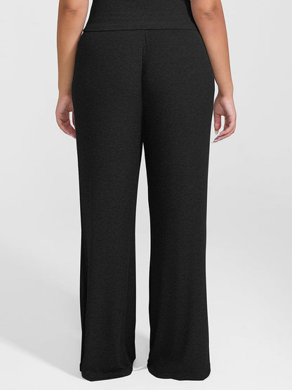 Rayon Breathable Ribbed Wide-Leg Lounge Pants