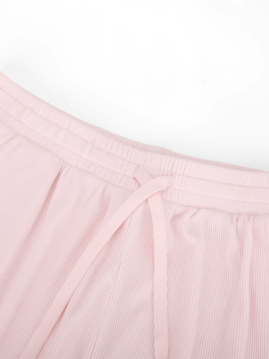Rayon Breathable Ribbed Wide-Leg Lounge Pants
