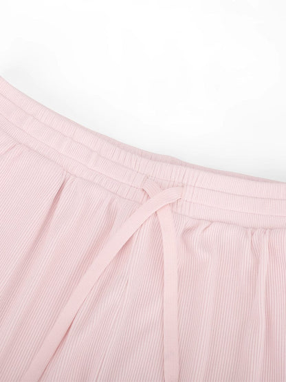 Rayon Breathable Ribbed Wide-Leg Lounge Pants