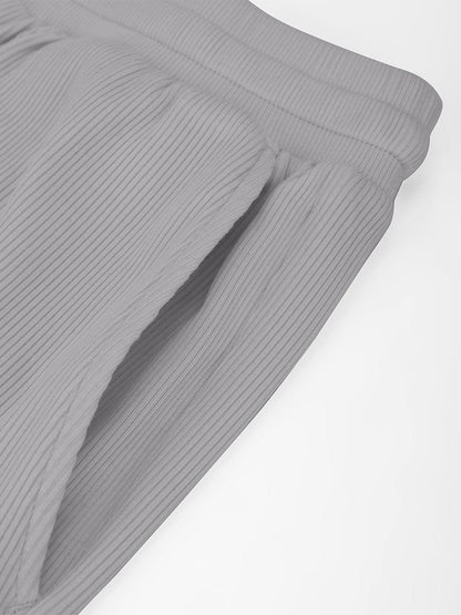 Rayon Breathable Ribbed Wide-Leg Lounge Pants