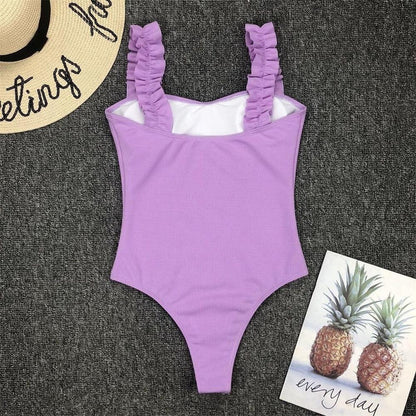 Luxury Black Female Swimsuit Vintage One Piece Ruffled Push Up Tummy Control Swimwear Halter One Piece Slimming Retro Swimsuit Women's Plus Size Push Up Bathing Suit Solid Red Swimwear Women Padded Bathing Suits