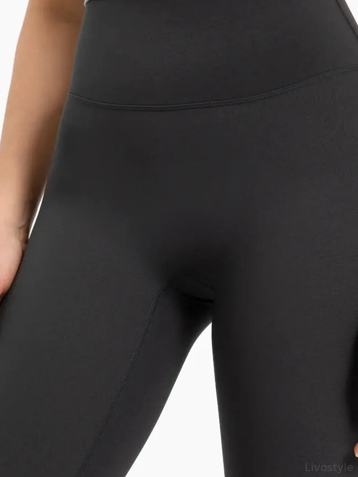 High Rise Wide Waistband Active Shorts in Dark Gray