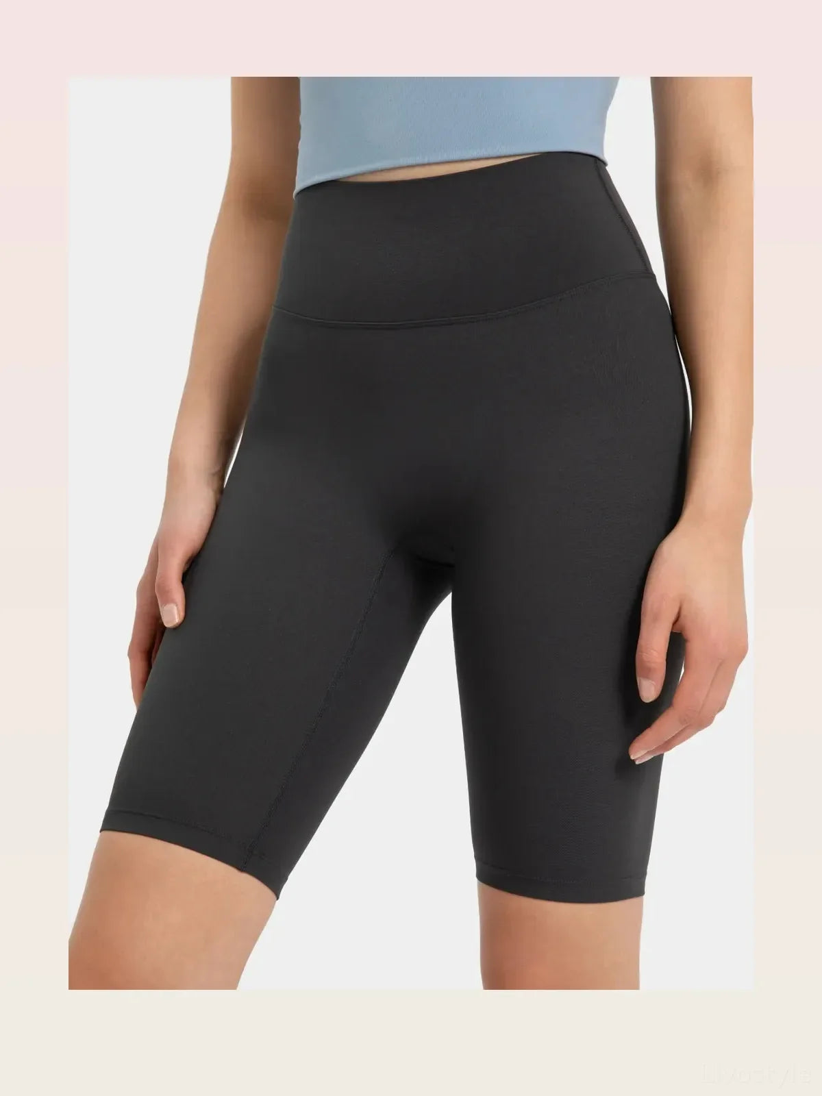 High Rise Wide Waistband Active Shorts in Dark Gray