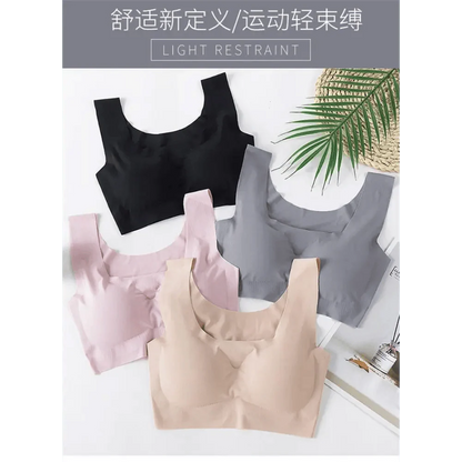 New Incredible Seamless Sports Bra Women's Padded Push Up Sports Yoga Top Shockproof Plus Size Gym Workout Bra U Back Sports Vest