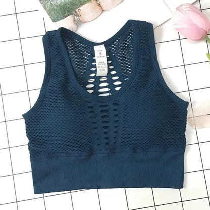 New Trendy Women's T-shirts Workout Sports Bra Yoga Vest Backless Solid Quick Dry Running Gym Sport bra Yoga Shirts