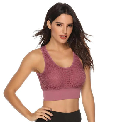 New Trendy Women's T-shirts Workout Sports Bra Yoga Vest Backless Solid Quick Dry Running Gym Sport bra Yoga Shirts