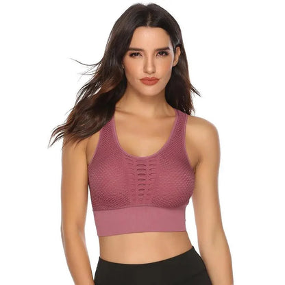 New Trendy Women's T-shirts Workout Sports Bra Yoga Vest Backless Solid Quick Dry Running Gym Sport bra Yoga Shirts