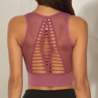 New Trendy Women's T-shirts Workout Sports Bra Yoga Vest Backless Solid Quick Dry Running Gym Sport bra Yoga Shirts