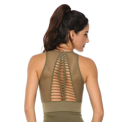 New Trendy Women's T-shirts Workout Sports Bra Yoga Vest Backless Solid Quick Dry Running Gym Sport bra Yoga Shirts