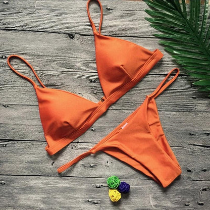 Push Up Bikini Set Swimsuits High Waist Swimwear Women Ribbed Bathing Suits Brazilian Bikinis Swimsuit for Women  Bottom Triangle Bikinis Top Bathing Suit