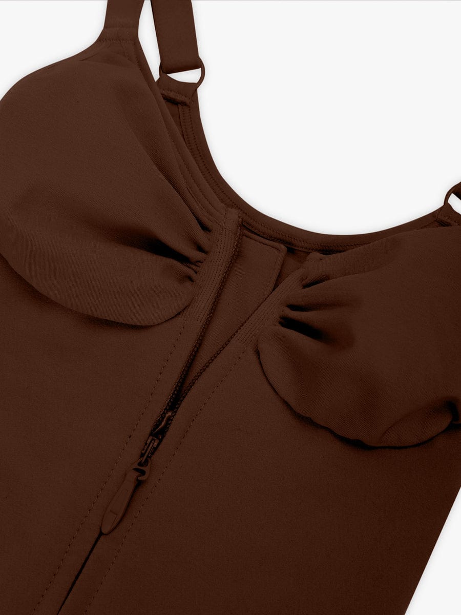 Seamless Plunge Bust Support Bodysuit with Inner Clips