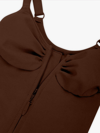 Seamless Plunge Bust Support Bodysuit with Inner Clips