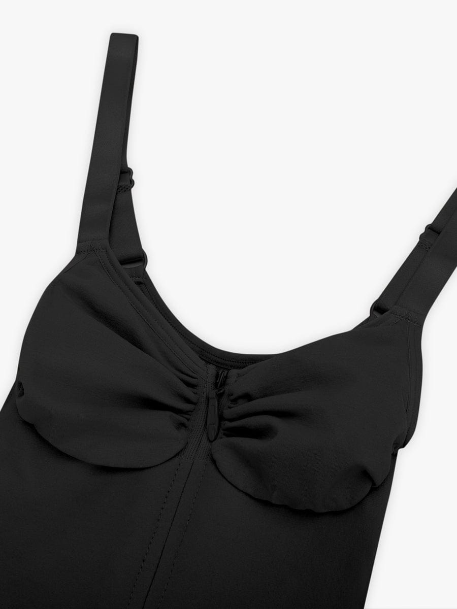 Seamless Plunge Bust Support Bodysuit with Inner Clips