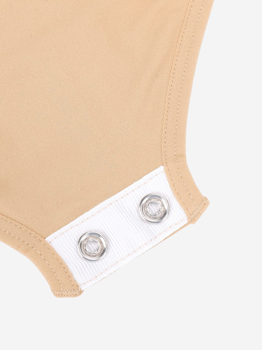 Seamless Short-Sleeve Waist & Tummy Shaping Brief Bodysuit