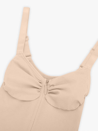 Seamless Plunge Bust Support Bodysuit with Inner Clips