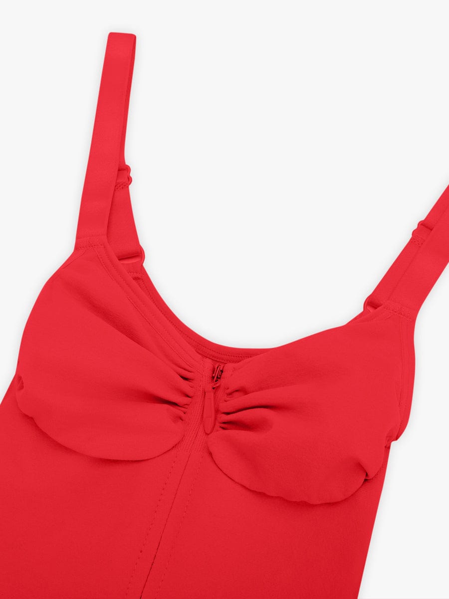 Seamless Plunge Bust Support Bodysuit with Inner Clips